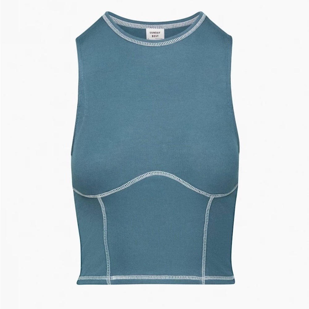 Sunday best dove tank in outer space frosted aquamarine from Aritzia!